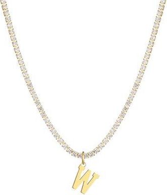 Adornia Initial Charm Tennis Necklace in Gold-W at Nordstrom Rack