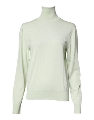 Dolce & Gabbana Light Green Wool Turtleneck Pullover Mens Sweater