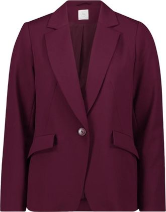 Betty & Co Jassen, Dames, Paars, S, Leer, Korte blazer met zakken