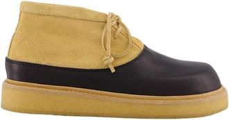 Marni Beige & Zwart Leren Woestijnlaars - Heren - Veterlaarzen - Beige - 40 EU - Leer - Schoenen