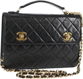 Chanel Pre-owned Vintage Schoudertas - Dames - Vintage Handtas - Zwart - ONE Size - Leer - Vintage