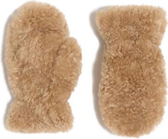 Apparis Coco bouclette gloves - women - Recycled Polyester - One Size - Neutrals