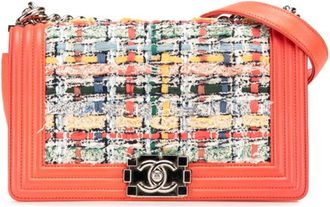 Chanel Boy Chanel Tweed Leather Shoulder Bag (Pre-Owned)