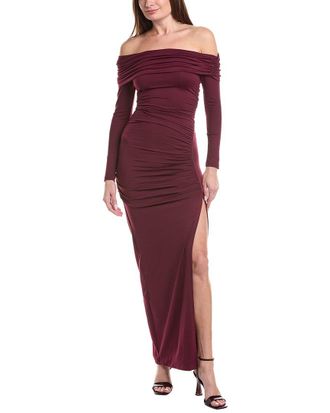 Susana Monaco Susana Monaco One Arm Off Shoulder Side Slit Dress