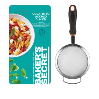 Baker's Secret Colino in acciaio con manico in silicone diametro 14 cm