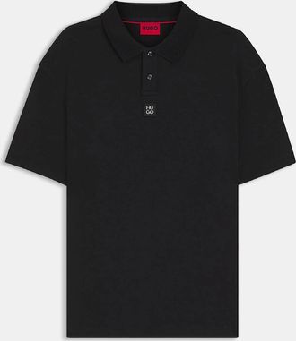 HUGO BOSS Mens Deabono D Stacked Logo Polo Shirt - Black - Size: 42