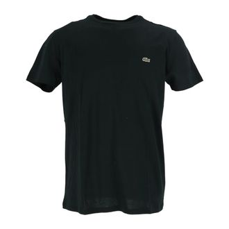 Lacoste T-shirt met ronde hals van Pima-katoen - Heren - Tops - Zwart - Maat: S Katoen