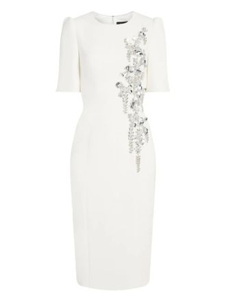 Jenny Packham Roma midi dress - women - Polyester/Polyurethane - 12 - White