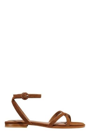 Margaux Eyewear The Flat Sandals in Saddle Suede at Nordstrom, Size 41.5