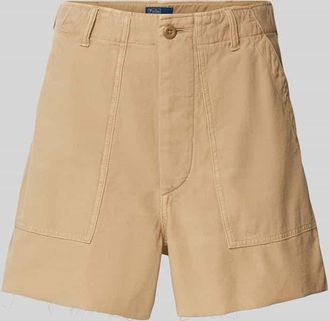 Polo Ralph Lauren Regular Fit Shorts mit offenem Saum Modell RICKY in Khaki, Gr&ouml;&szlig;e 34