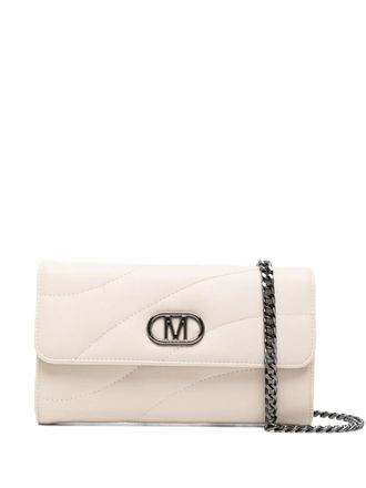 Marc Ellis Glow logo-detail clutch - women - Polyurethane/Polyester - One Size - Neutrals