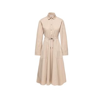 Moncler Moncler Poplin Midi Shirt Dress, Women, Beige, Size: 40