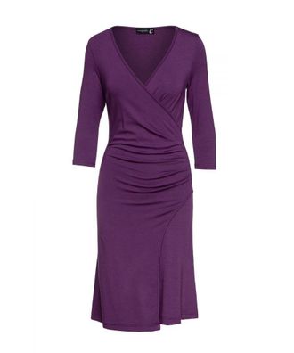 M&oacute;veis Conquista Womens Aubergine Faux Wrap Dress - Bordo - Size EU 44 (Womens)