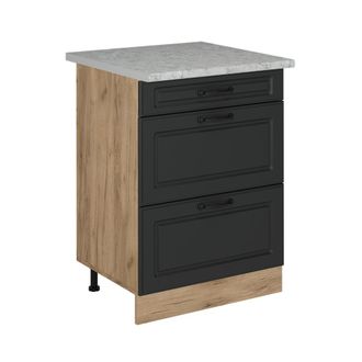 Vicco Mueble Bajo De Cocina R-line, Antracita Casa De Campo, 60 Cm Et M&aacute;rmol, Vicco