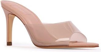 Black Suede Studio Belle Open Toe Pump in Old Rose Pvc at Nordstrom, Size 11Us