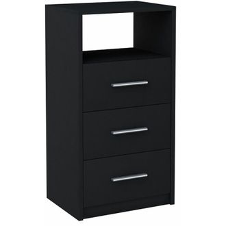 OEM C&oacute;moda 3so Negro 40cm Cajones Estante