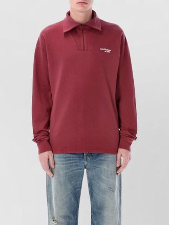 Acne Studios half zip funnel neck cotton sweater