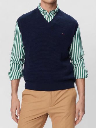 Tommy Hilfiger ribbed knit vest sleeveless v neckline
