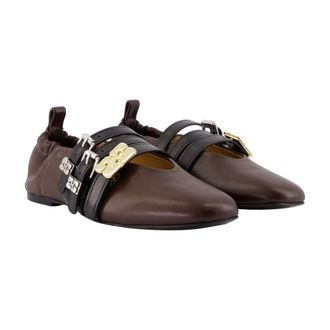 Ganni Sue Flat - Brown