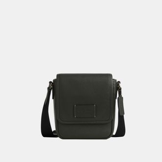 Coach Mens Lucas Crossbody in Pebbled Leather Bag - Dark Green - One Size