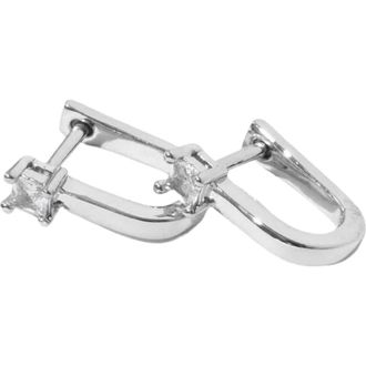 Miranda Frye Valentina Cubic Zirconia Huggie Hoop Earrings in Silver at Nordstrom