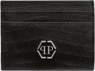Philipp Plein Nubuck Cardholder - Dames - Portefeuilles - Zwart - ONE Size - Leer - Accessoires