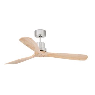 Netlighting Lantau Large Matt Nickel Pine Ceiling Fan With DC Motor 6 Speed in Grey