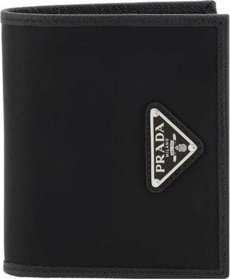 Prada Portemonnee met rits - Heren - Portefeuilles - Zwart - ONE Size - Leer - Accessoires