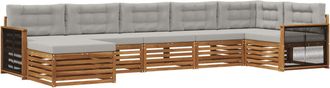 vidaXL Conjunto De Sof&aacute;s De Exterior 7 Uds. Natural Y Gris Claro Vidaxl