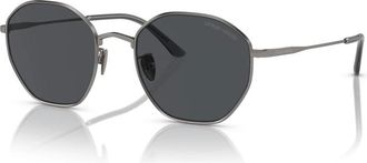Giorgio Armani AR 6150 Zonnebril - Heren - Zonnebrillen - Grijs - 50 MM - Accessoires