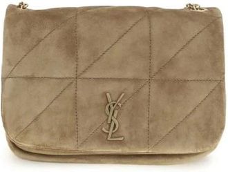 Saint Laurent Tassen, Dames, Beige, ONE Size, Leer, Gewatteerde Schoudertas