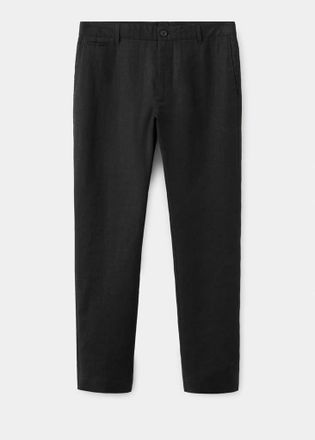 Mango Pantaloni 100% lino slim fit nero - Uomo - 44 - MANGO MAN