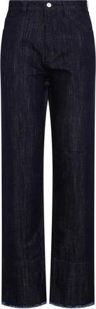 Victoria Beckham Blauwe High Waist Tapered Jeans - Dames - Regular Fit Jeans - Blauw - W25 - Katoen - Jeans