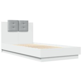 Berkfield Home Durable Bed Frame with LED without Mattress White 75x190 cm Small | Size: Small Single