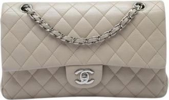 Chanel Pre-owned Double Flap Shoulder Bag - Dames - Vintage Schoudertas - Beige - ONE Size - Leer - Vintage