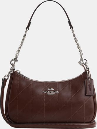 Coach Womens Teri Shoulder Bag With Quilting - Dark Brown Leather - One Size