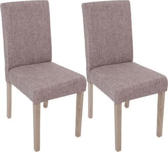 Hhg Hhg - Nunca Usado] Lote De 2 Sillas De Comedor Littau, Silla Silla De Cocina, Textil, Gris, Patas Estructura - Roble