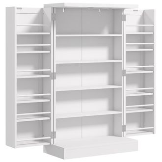 HOMCOM Armario despensa cocina 60x30x104 cm blanco
