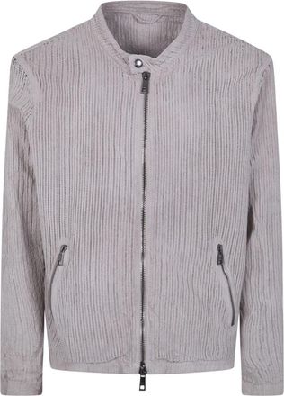 Giorgio Brato Biker Jacket - Heren - Zomerjassen - Grijs - XL - Leer - Jassen