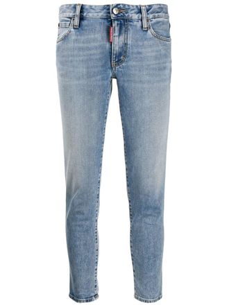 Dsquared2 cropped jeans - women - Polyester/Cotton/Cotton/Spandex/Elastane - 40 - Blue