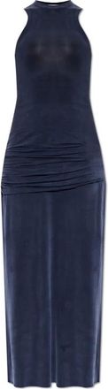 Iro Eclose Jurk - Dames - Casual kleedjes - Blauw - L - Leer - Kleedjes
