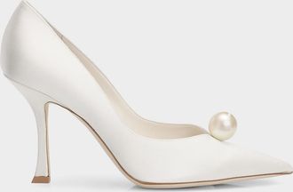 Jimmy Choo London 90mm Ziri Satin Pumps