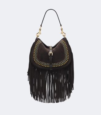 Etro Pony Medium studded suede shoulder bag