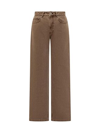 Ami Brown Straight Mid Rise Jeans