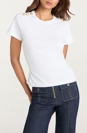 Cinq &agrave; Sept Jasper Cotton Blend Top in White at Nordstrom, Size X-Small