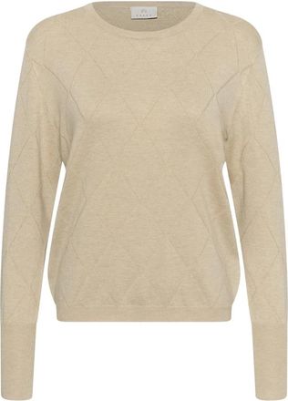 Kaffe Truien & Vesten, Dames, Beige, S, Nylon, Ronde hals gebreid