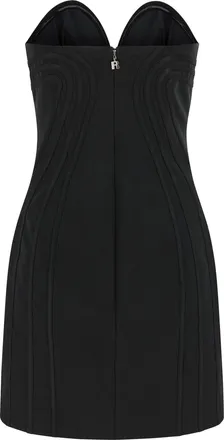 Rotate Satin Mini Dress - Black