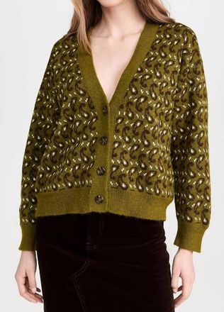 The Great. Slouch Cardigan In Army Paisley