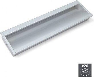 Emuca Emuca - Lote De 20 Tiradores Para Mueble Alfafar, L190mm, Intereje 160mm, Aluminio, Anodizado Mate