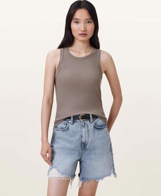 AllSaints Lyocell Rina Crew Neck Sleeveless Tank Top, Size: XS